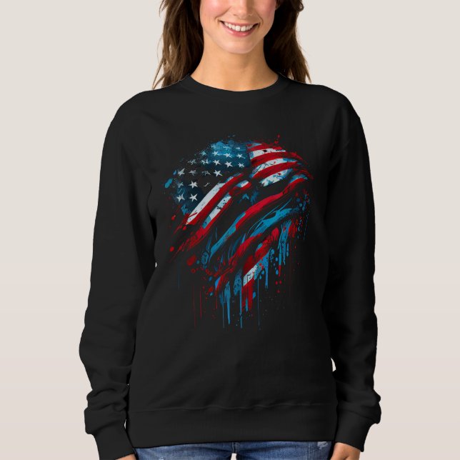 Sweatshirt American Flag America USA Patriot Graffiti Style G (Devant)
