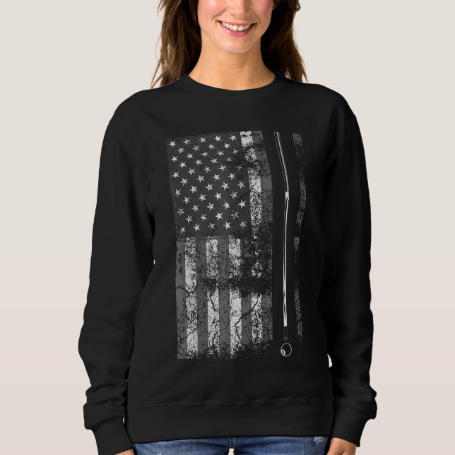 Sweatshirt American Flag Billiard Stick mignonne table jeu dr (Devant)