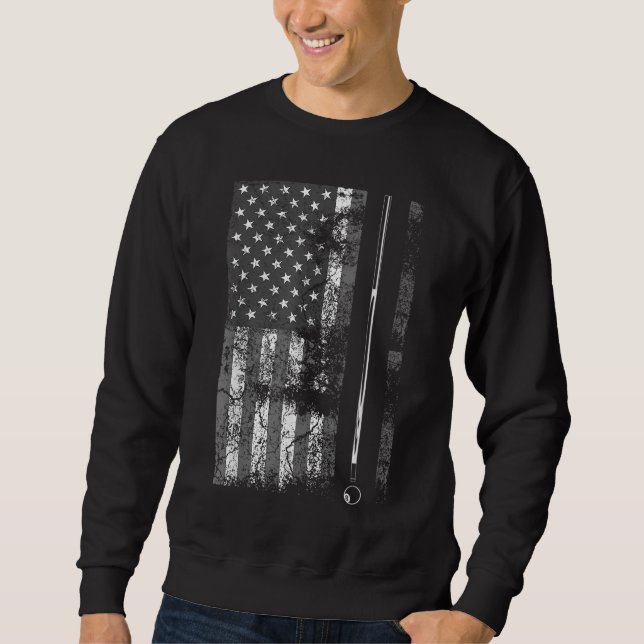 Sweatshirt American Flag Billiard Stick mignonne table jeu dr (Devant)