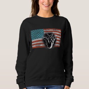 Sweatshirt American Flag Bowling Usa Flag Bowling