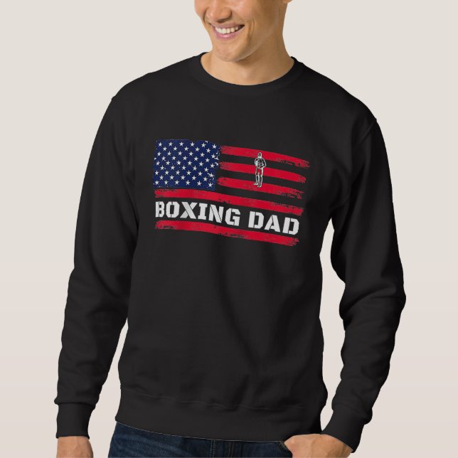 Sweatshirt American Flag Boxing Dad Father's Day Raglan Baseb (Devant)
