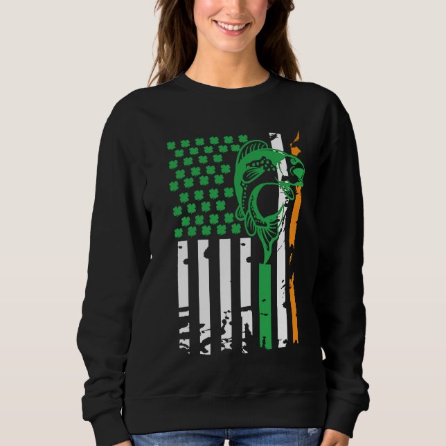 Sweatshirt American Flag DayFishing American Irish Flag for U (Devant)