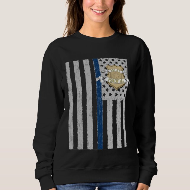Sweatshirt American Flag Essential Police Law Enforcement Pat (Devant)