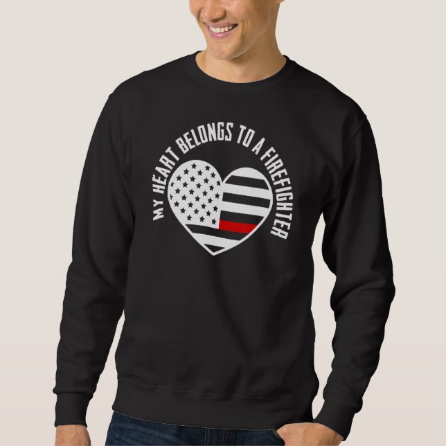 Sweatshirt American Flag Firefighter Femme Red Li (Devant)