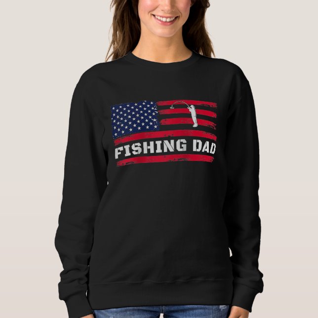 Sweatshirt American Flag Fishing Dad Father's Day Raglan Base (Devant)