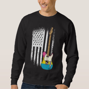 Sweatshirt American Flag Guitar Pan-Sexual Pride LGBT-Q Ally