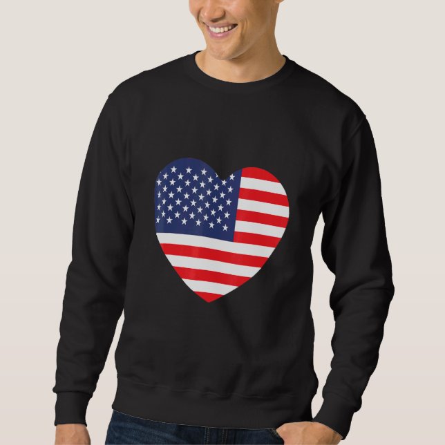 Sweatshirt American Flag Heart (Devant)