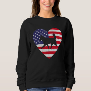Sweatshirt American Flag Heart Siberian Husky Dog 4 juillet