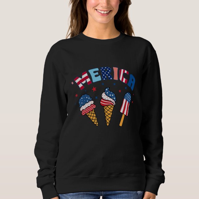 Sweatshirt American Flag Ice Cream Cones 'Merica Ice Cream 4t (Devant)
