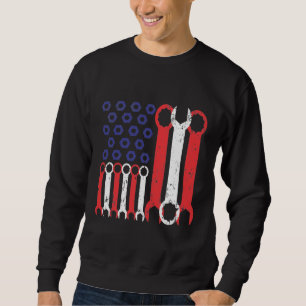 Sweatshirt American Flag Mechanic Tools USA Love Craftsman
