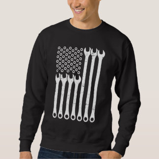 Sweatshirt American Flag  Mechanics  Repairmen Wrenchs