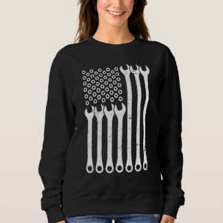 Sweatshirt American Flag  Mechanics  Repairmen Wrenchs