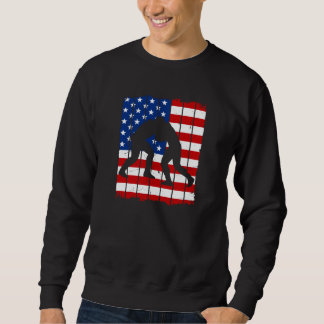 Sweatshirt American Flag Men Wrestling