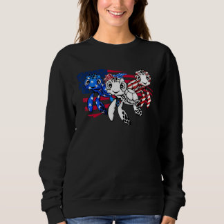 Sweatshirt American Flag Patriotic Turtle  USA Flag 4th Of Ju