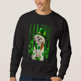 Sweatshirt American Flag Shih Tzu Dog Hat Irish St Patricks D