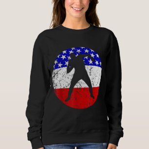 Sweatshirt American Flag Shot Placer Vintage Retro Track Et F
