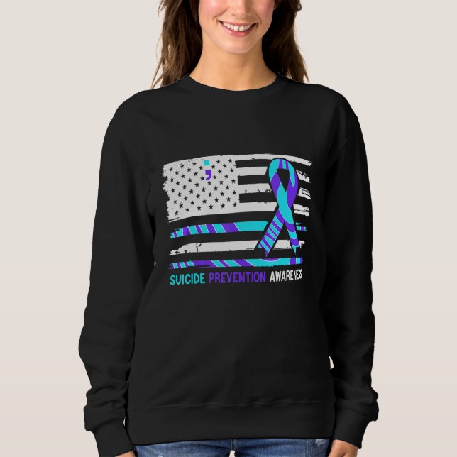 Sweatshirt American Flag Suicide Awareness Suicide Prevention (Devant)