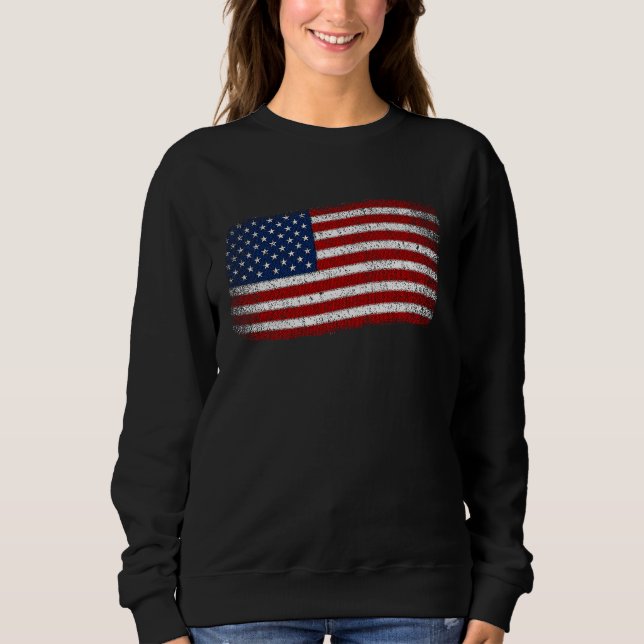 Sweatshirt American Flag T 4th of July Patriotic USA Flag (Devant)
