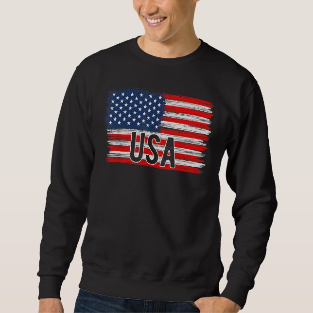 Sweatshirt American Flag USA 4th of July Independence Day Pat (Devant)
