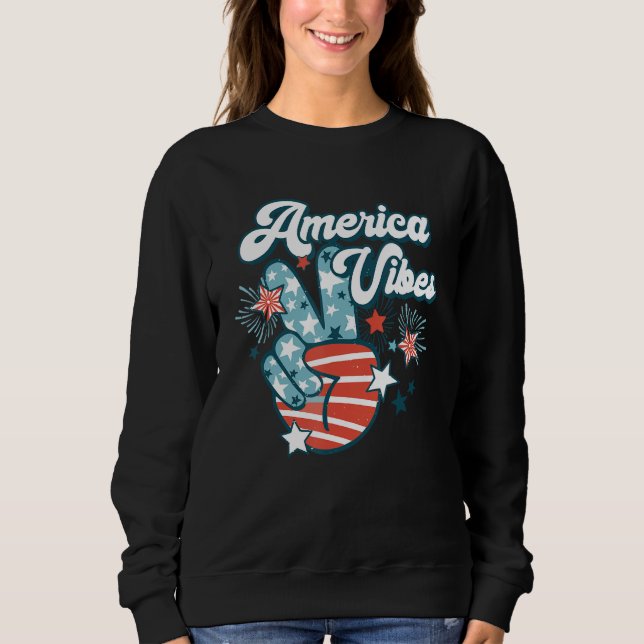 Sweatshirt American Flag USA 4th of July Independence Day Pat (Devant)