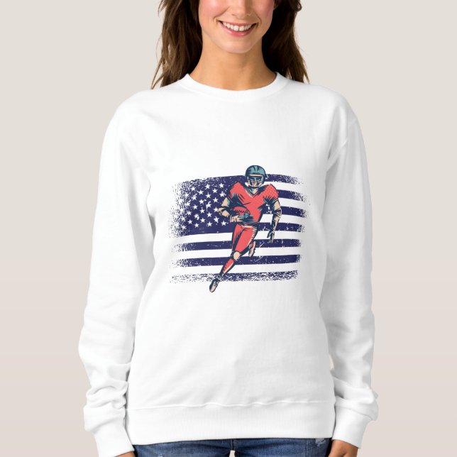 Sweatshirt American Football Fan Jersey Shirt USA Flag (Devant)