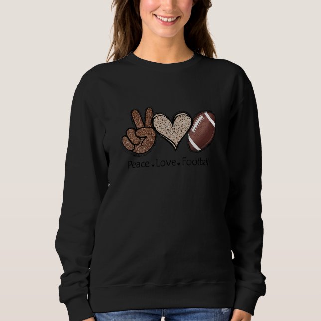 Sweatshirt American Football Lover Fan Peace Sign Love (Devant)