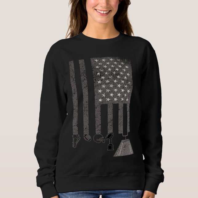 Sweatshirt American Football Patriotic USA US Flag Men Women  (Devant)