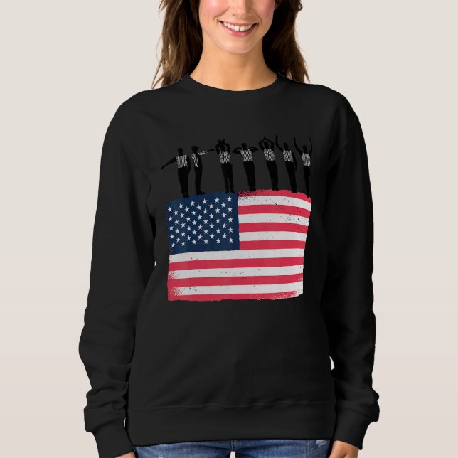Sweatshirt American Football Referee Umpire Side Line Down Fi (Devant)