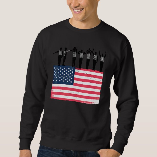 Sweatshirt American Football Referee Umpire Side Line Down Fi (Devant)