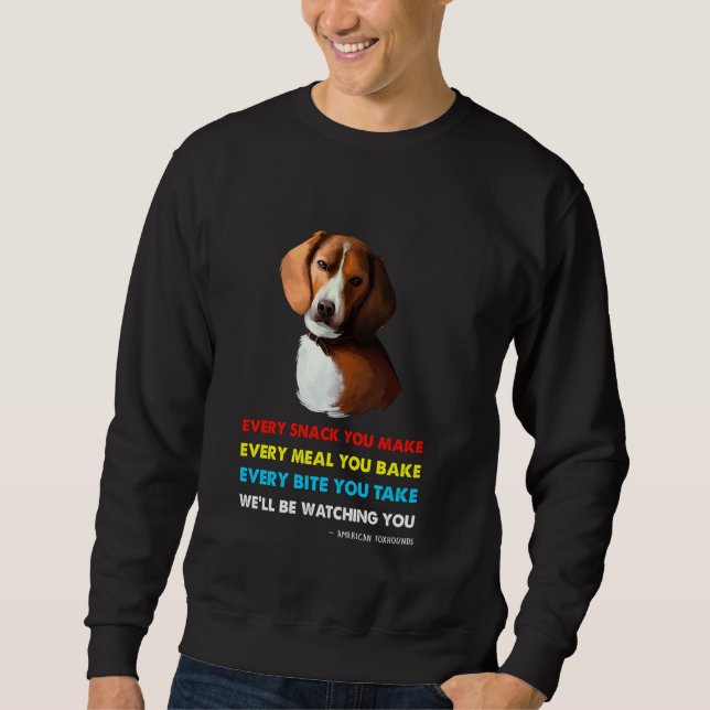 Sweatshirt American Foxhound Funny Chien (Devant)