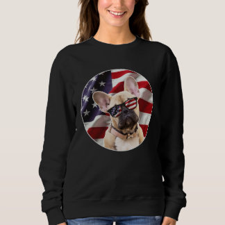 Sweatshirt American Frenchie Dog  USA Flag