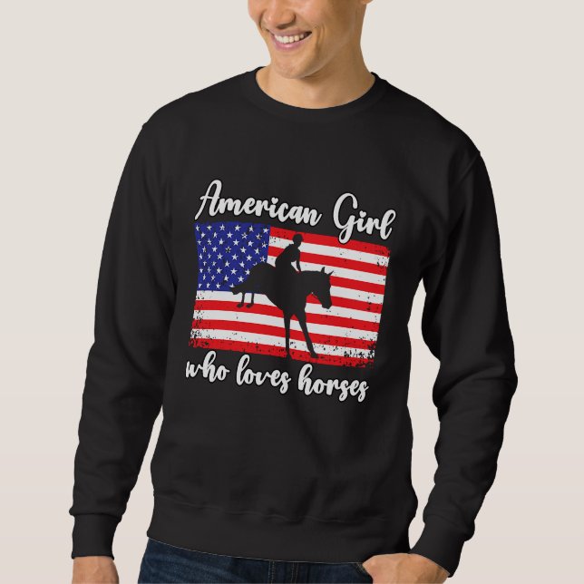 Sweatshirt American Girl who loves eventing horses rider  4 (Devant)