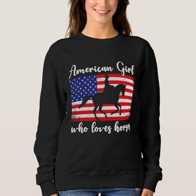 Sweatshirt American Girl who loves eventing horses rider  7 (Devant)