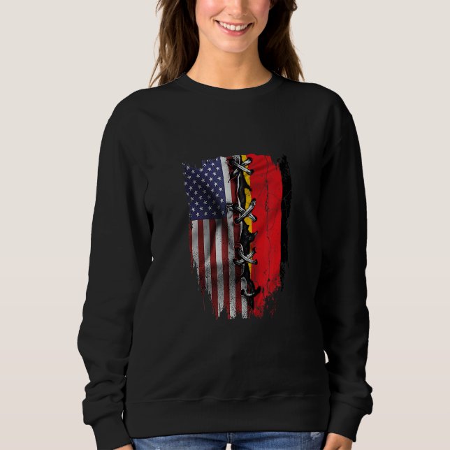 Sweatshirt American Grown German Roots USA Germany Flag (Devant)