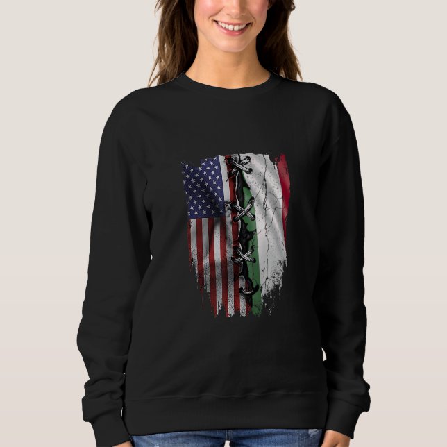 Sweatshirt American Grown Hungarian Roots USA Hungary Flag (Devant)