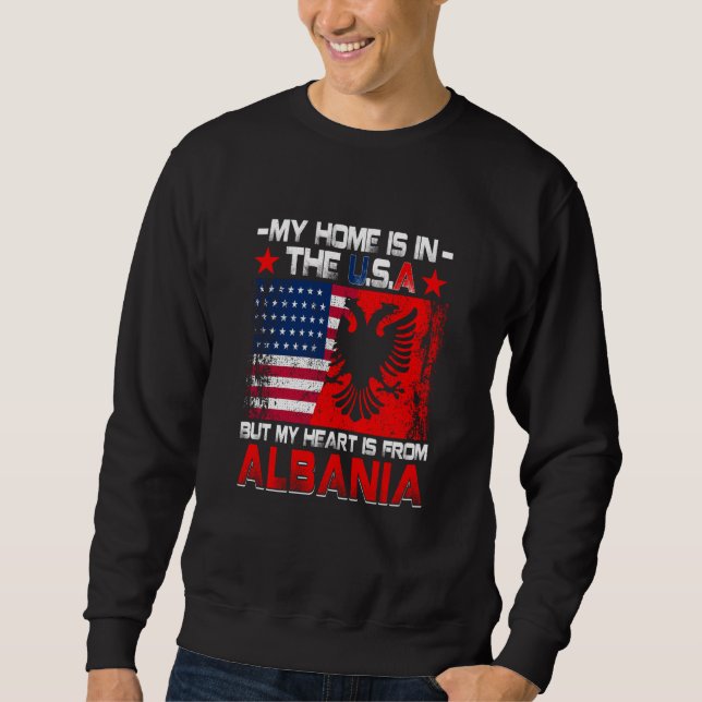 Sweatshirt American Grown Patriot Albanian American from Alba (Devant)