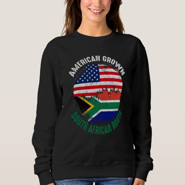 Sweatshirt American Grown South African Roots Vintage Flags (Devant)