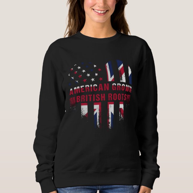 Sweatshirt American Grown with British Roots United Kingdom L (Devant)