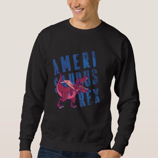 Sweatshirt American Independence Day 4th July USA Amerisaurus (Devant)