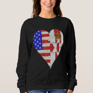 Sweatshirt American Irish Flag Heart