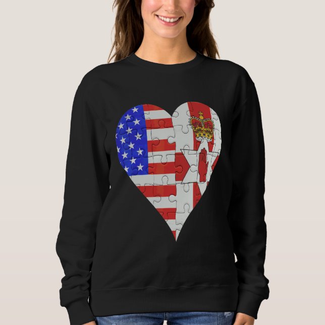 Sweatshirt American Irish Flag Heart (Devant)
