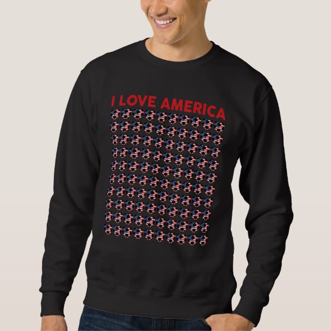 Sweatshirt American Love Soccer Balls Kid Toddler Boys Ameri (Devant)