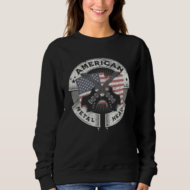 Sweatshirt American Metalhead Heavy Metal Music Guitar Player (Devant)