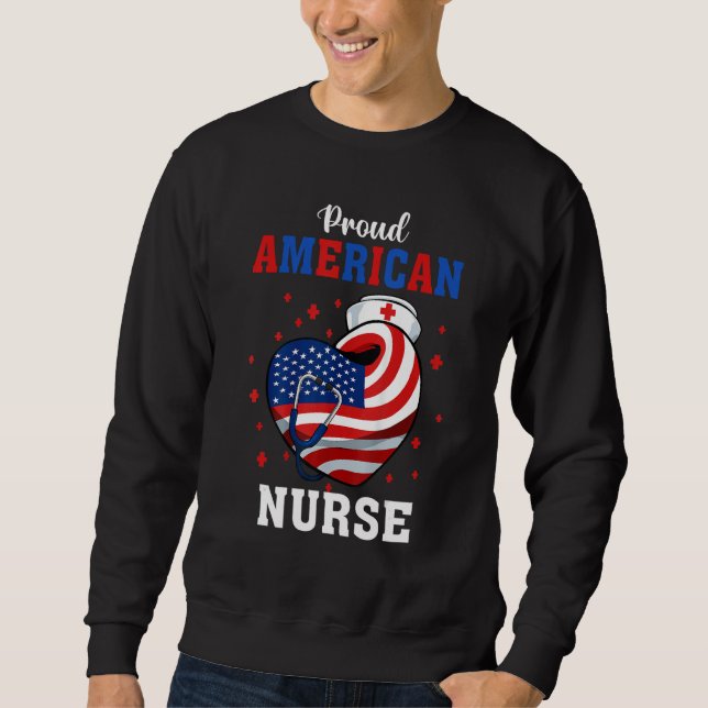 Sweatshirt American Nurse For Memorial Day and 4th of July (Devant)