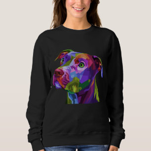 Sweatshirt American Pitbull Terrier Pop Portrait d'art pour c