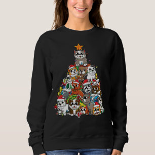 Sweatshirt American Pits Bully Chien race Noël Arbre de Noël 