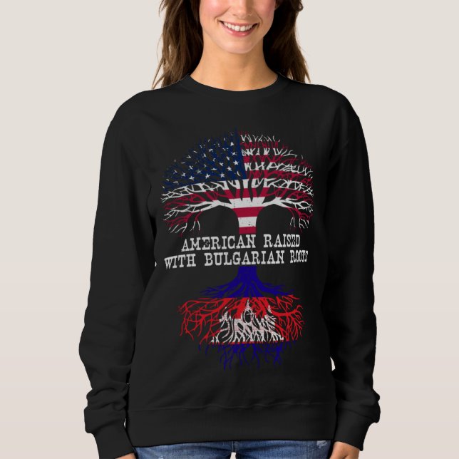 Sweatshirt American Raised with Cambodian Roots Cambodia (Devant)