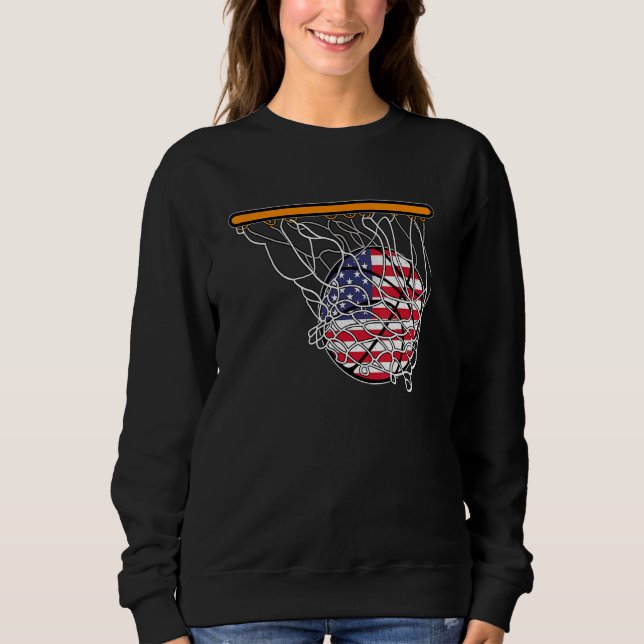 Sweatshirt American Sport Basketball Basket Ball USA Flag 4th (Devant)