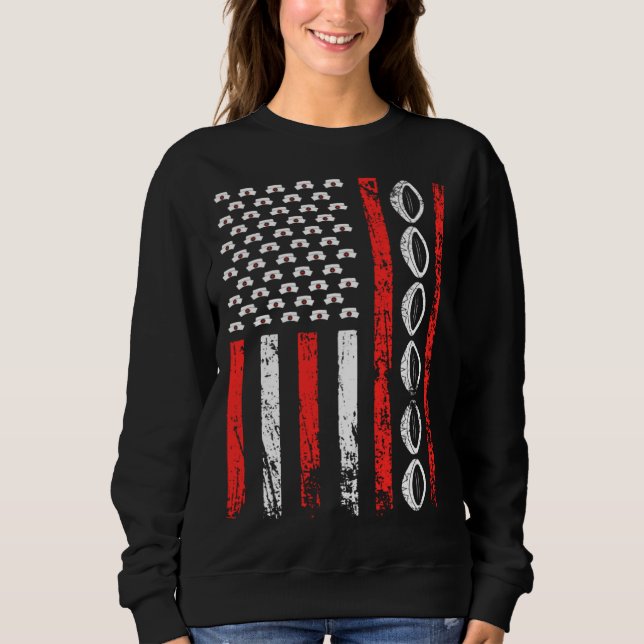 Sweatshirt American Sports Flag National Nurses Day Rugby Foo (Devant)