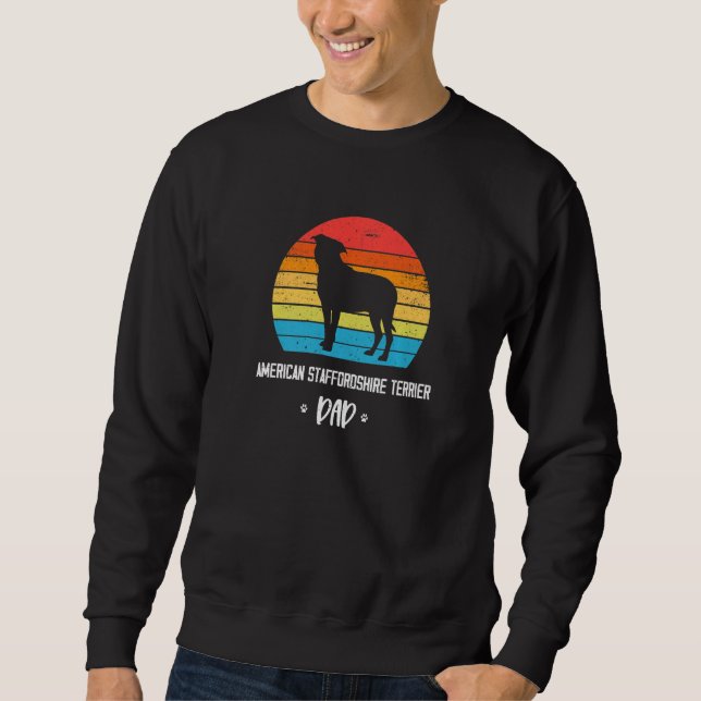 Sweatshirt American Staffordshire Terrier Dad Vintage Retro (Devant)